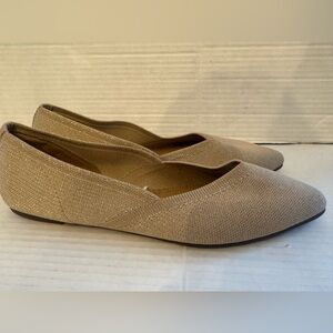 Cynthia Rowley‎ Calla Pointed Toe Knit Flats Beige Shimmer Shoes Size 8